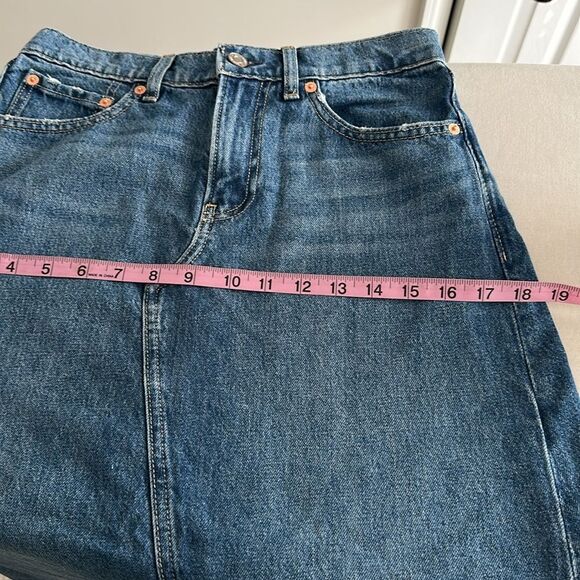 Gap Denim Maxi Skirt Front Slit In Medium Indigo Womens 5 Pockets Size 26/2P - Picture 10 of 11